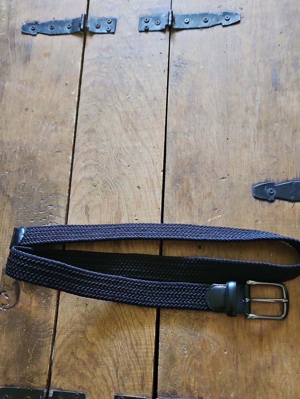 Leather And Cotton Cord Braided Belt in Black - Unbranded Up To 44 Inches